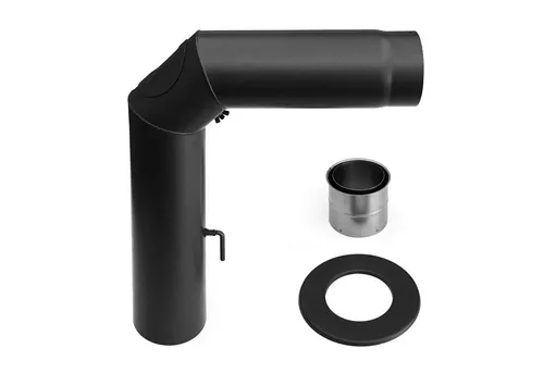 Raik Rauchrohr 180mm - Hochwertiges Ofenrohrset in Schwarz - Aschesauger: Robustes Ofenrohr, ideal für Kamine und Öfen, mit wärmeresistenter Senotherm-Lackierung für sofortige Nutzung ohne Geruchsbelästigung.