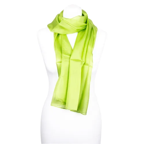 Seidenschal Halstuch Schal in grün, maigrün und hellgrün – 180x45cm - Eleganter Seidenschal für Damen, ideal für jede Jahreszeit. Der rechteckige Schal aus hochwertiger Seide verleiht jedem Outfit einen stilvollen Akzent.