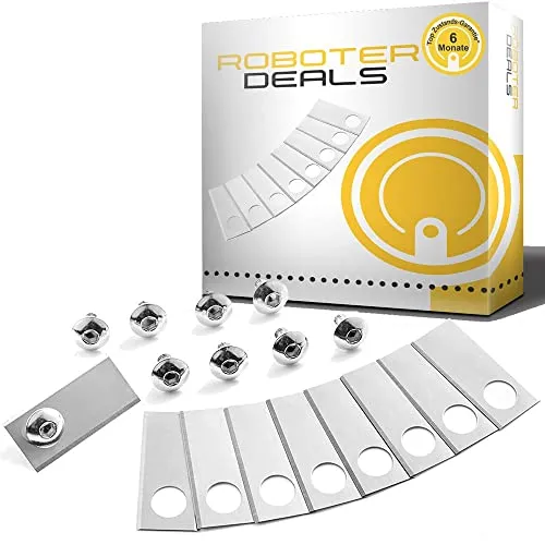 Roboter Deals - Edelstahl-Messer mit Schrauben oder Muttern (9 Stück) für alle Honda Miimo Rasenmähroboter Modelle. 100% passend, geprüft durch unsere Roboter Werkstatt. (Mit Schrauben, 9.00, Stück)