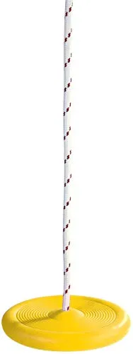 Tellerschaukel Swing Schaukelsitz 28 cm Durchmesser für Kinder ab 3 Jahren geeignet aus Kunststoff in der Farbe gelb mit Einer Aufhängeöse für den In- und Outdoor-Bereich geeignet von Dohany.