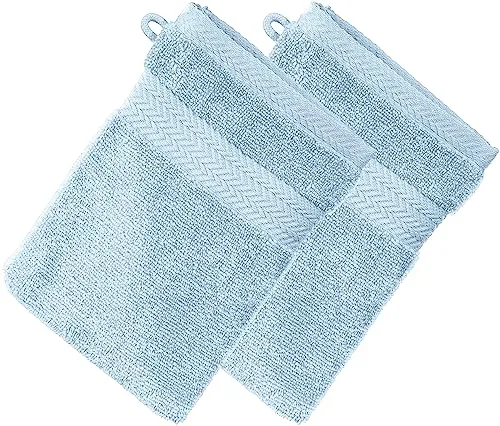 Erwin Müller Waschhandschuh Friedrichshafen 2er- Pack, 100% Baumwolle bleu Größe 15x21 cm - Premium-Qualität, unvergleichlich saugfähig, hautsympathisch, formstabil (weitere Farben)