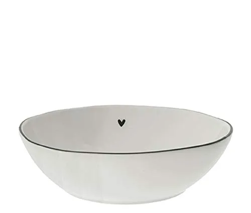 Bastion Collections Müslischale Schwarzes Herz - Müslischale mit stilvollem schwarzen Herzmotiv, spülmaschinengeeignet und ideal für ein modernes Frühstückserlebnis.