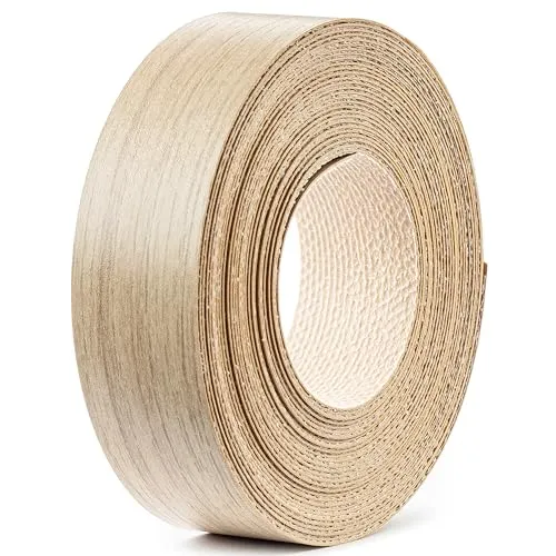 cyclingcolors 1x Kantenumleimer Holzfurnier mit Schmelzkleber 21 mm x 5 m Dicke 0,50 mm verschiedenen Dekoren Melaminkanten Band Aufbügelbare Möbelkanten-Band Melaminkanten, Lindberg-Eiche