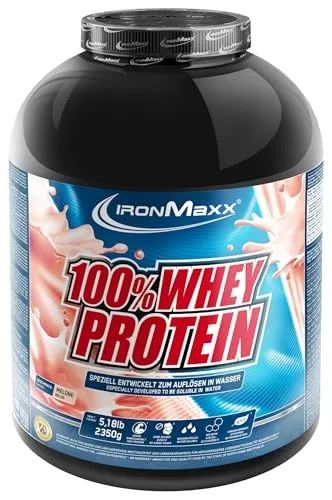 IronMaxx 100% Whey Protein Pulver 2350g - Melonen | Cremiger Eiweißshake mit BCAAs & EAAs | High Protein, Low Carb & zuckerarm | Ideal für Muskelaufbau, Diät & Fitness Design kann variieren