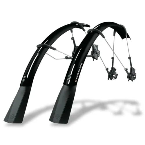 SKS GERMANY RACEBLADE PRO Set Steckradschützer XL - Fahrradschutzbleche mit extra langem Spoiler für optimalen Spritzschutz. Ideal für Rennräder, leicht zu montieren und aus schlagfestem Hochleistungskunststoff. Made in Germany für höchste Qualität.
