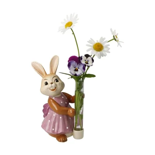 Goebel Hasenfigur Hasenmädchen mit Vase - Statuen, liebevoll gestaltete Figur mit Vase für kleine Blumen, meisterlich handgefertigt und ideal als Geschenk zu Ostern.