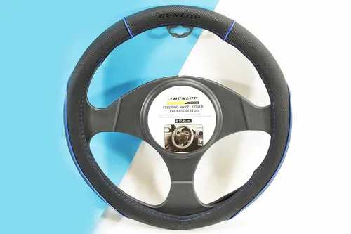 WOW Lenkradbezug Dunlop 37-39 cm  schwarz/blau Lenkradhülle schöne Optik