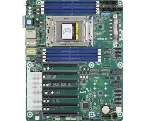 ASRock Rack ROMED8-2T Motherboard - Leistungsstark und vielseitig - Mainboard mit ATX-Formfaktor, Socket SP3, 2 x 10 Gigabit LAN und schneller USB-C Gen2 für optimale Performance in Serveranwendungen.