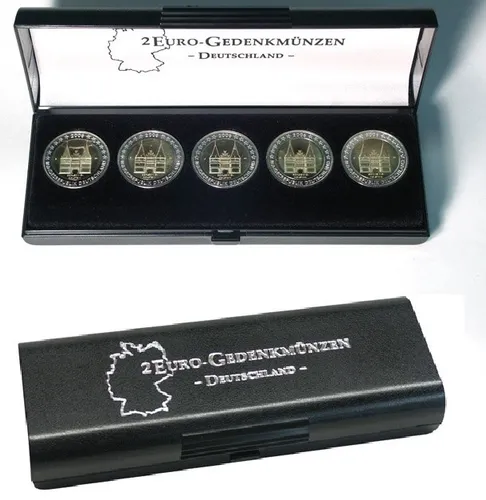 Münzetui Münzenetui 140x47 für einen Satz 5x 2€ Euro Gedenkmünzen LINDNER S2090