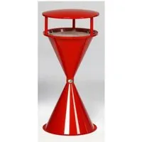PROREGAL Klassischer Standascher mit Dach – Rot, 72x42x42 cm - Effizienter Standascher für Innen- und Außenbereiche. Robuste, langlebige Konstruktion und elegantes Design für öffentliche Plätze, Büros und Gastronomie. Abschließbar und ideal für die Zigarettenentsorgung.