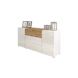 Sideboard Berlin 150 in Weiß/Eiche Wotan