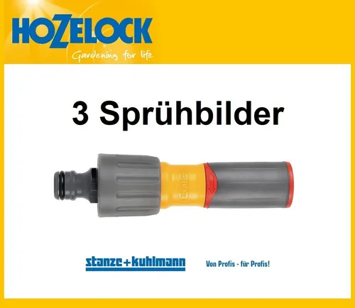 HOZELOCK Schlauchspritze PLUS 100-100-224  -  3 Sprühbilder und Soft-Touch Griff