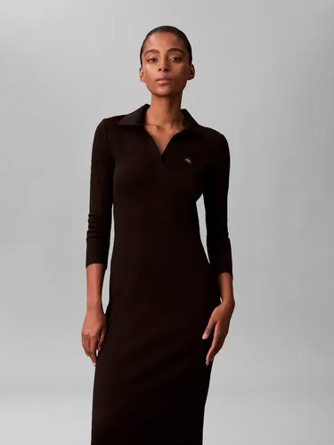 Calvin Klein Jeans Midikleid Regular fit mit V-Ausschnitt