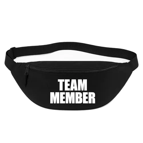Huuraa Bauchtasche Team Member Schriftzug Geschenk 2,5 Liter Black Crossbody Bag Team Member Geschenkidee