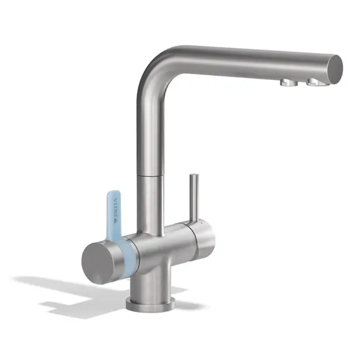 BRITA 3-Wege Küchenarmatur Edelstahl eckig P1000 Filter Wasserhahn gefiltert