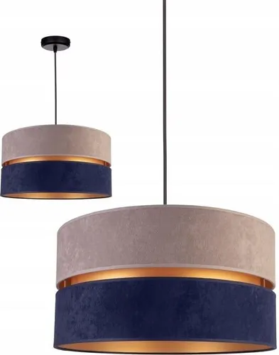 FKL DESIGN Home Deco Hängelampe Pendellampe Grau-Dunkelblau Beleuchtung 1-flamming E27 Hängeleuchte Pendelleuchte aus Serie N134 (N134-GDB)