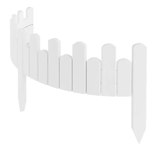 Floranica Beeteinfassung Rasenkante 15 cm hoch - Flexibler Gartenzaun aus Holz - Gestalten Sie Ihren Garten kreativ mit dieser flexiblen Rasenkante aus hochwertigem Kiefernholz. Einfach zu installieren und vielseitig einsetzbar – ideal für Blumenbeete, Gartenwege oder als dekorative Umrandung.