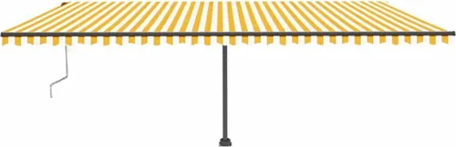 vidaXL Automatische Standmarkise 600x300 cm Gelb & Weiß in gelb von vidaXL