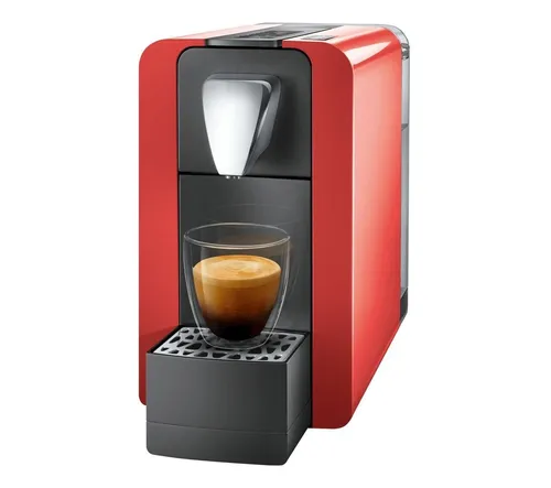 Cremesso Compact One II Kaffeemaschine - Kapselmaschine in Rot - Kompakte Kapselmaschine in elegantem Rot, ideal für schnellen Kaffeegenuss und einfache Handhabung.