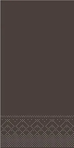 MANK Braune 3-lagige Tissue-Servietten 40x40 cm - Premium Einmal-Servietten, 100er-Pack, 1/8-Falz - Ideal für elegante Events & Gastronomie