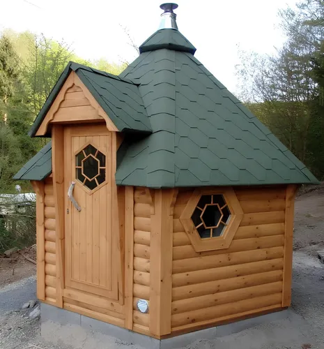 Woodpro SC7001 Gartensauna - Trockensauna für 10 Personen - Sauna für den Außenbereich, einfache Montage und rutschsicher, ideal für Entspannung im Garten, Maße: 3,28 x 2,84 x 3,28 m, 2 Jahre Garantie.