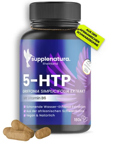 🌿 5-HTP Kapseln hochdosiert 100mg | Griffonia Simplicifolia | 180 Stück