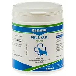 Canina Fell O.K. Pulver | 500g - Biotin für gesundes Fell - Hunde-Trockenfutter zur Vorbeugung von Biotinmangel. Fördert glänzendes Fell und gesunde Haut für Hunde jeden Alters.