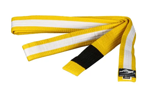 Ju-Sports- BJJ Kindergürtel. gelb/weiß. 220, 240 und 260cm. 4cm breit. Baumwoll