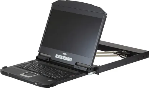 ATEN CL3800NW KVM-Konsole mit HDMI und DVI - Robuste KVM-Konsole mit Full HD Auflösung, ideal für den professionellen Einsatz in Serverräumen. Kompakt und effizient, mit integrierter Tastatur und vielseitigen Anschlussmöglichkeiten.