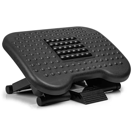Duronic FT03 Höhenverstellbare Fußstütze mit Massagefunktion - Erleben Sie Komfort mit der Duronic FT03 Fußstütze! Höhenverstellbar in 3 Stufen und ausgestattet mit Massage-Rollen für entspannte Füße. Ideal für Büro und Homeoffice.