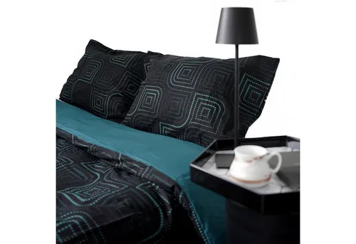 COFI 1453 Wendebettwäsche aus 100% Baumwolle, gepunktet, 3-teilig - Verleihen Sie Ihrem Schlafzimmer neuen Glanz mit dieser stilvollen Wendebettwäsche. Aus 100% Baumwolle, atmungsaktiv und pflegeleicht, bietet sie zwei Designs in einem Set für individuelle Gestaltung.