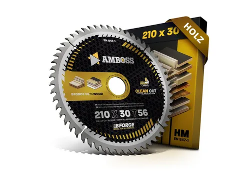 HM Kreissägeblatt 210x30 Z56 - Super Feinschnitt für Holz - Kreissägeblätter für präzise Schnitte in Holz mit Clean Cut Technologie. Passend für Powerplus, Scheppach, Festool und Einhell - ideal für professionelle Holzbearbeitung.