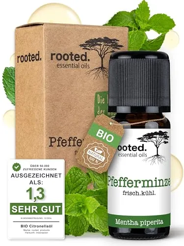 rooted.® BIO Pfefferminzöl 10ml [100% NATURREIN] von rooted.