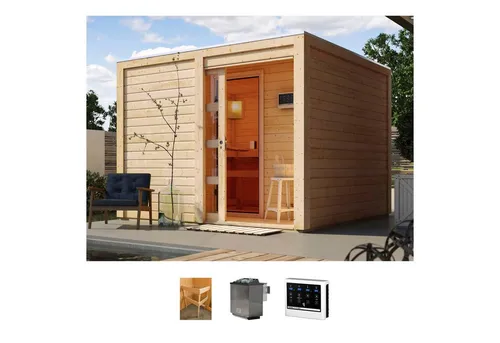 KONIFERA Saunahaus Ruben mit 9 kW Ofen