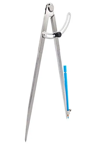 ZLKSKER 30,5 cm Verstellbarer & verschließbarer Flügelteiler & Schriber mit Stifthalter, Leder-Kompass, Bleistift-Kompass für Zimmermanner, Flache Beinteiler