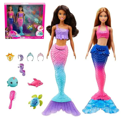 Barbie Anziehpuppe Ocean Adventure HBW89 - Anziehpuppe im Spielset mit Meerjungfrauen-Thema, fördert kreatives Spielen und Fantasie für Kinder ab 3 Jahren.