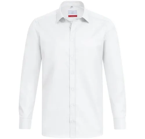 GREIFF Langarmhemd Greiff Modern with 37.5® Herren Hemd Langarm Kent Regular Weiß