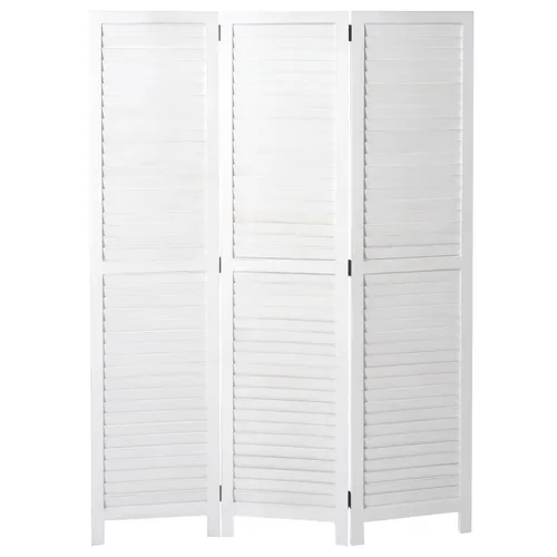 Paravent MCW-C30, Shabby Vintage Raumteiler in weiß von Moderne-Wohnideen