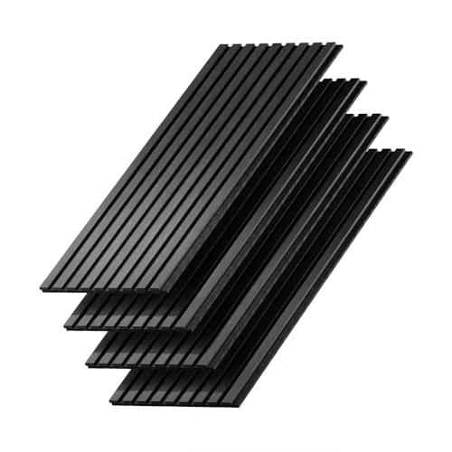 Vicco Wandpaneele Akustikpaneel, Eiche Schwarz, 4 Stück - Akustikelemente im 4er-Set in elegantem Schwarz, verbessern die Klangqualität und reduzieren Nachhall – ideal für stilvolle Räume und kreative DIY-Projekte.