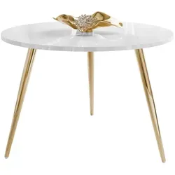 Lookway Couchtisch in Weiß mit Hochglanz-Oberfläche, 60x47 cm - Verleihen Sie Ihrem Wohnzimmer mit dem Lookway Couchtisch einen modernen Touch! Die glänzende Tischplatte reflektiert Licht und lässt den Raum größer wirken, während die stabilen Metallbeine in Gold für Eleganz sorgen.
