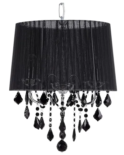 Glamour Hängelampe Evans, schwarz in schwarz von Beliani