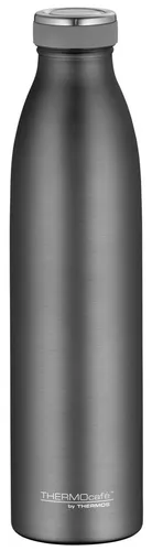 THERMOS Isolier-Trinkflasche TC Bottle 1,0 L grau - Thermobehälter mit doppelwandiger Edelstahl-Isolierung, hält Getränke bis zu 12 Stunden heiß oder 24 Stunden kalt – perfekt für unterwegs!