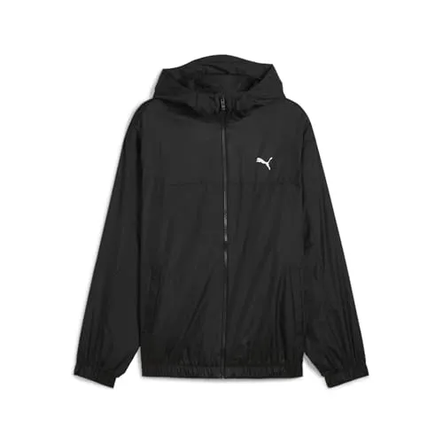 PUMA Unisex Relaxed Windbreaker Windjacken, PUMA Black - Funktionsjacken mit lockerer Passform, ideal für aktive Freizeit. Ausgestattet mit Kapuze und durchgehendem Reißverschluss für optimalen Tragekomfort.