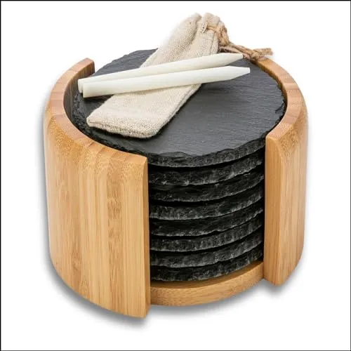 Sir Finley Monkey Schiefer Untersetzer Set in schwarz von Sir Finley Monkey