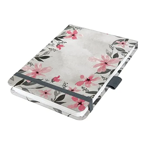 SIGEL JN398 Notizblock A6+ dotted, grau, rosa, Reporterblock Jolie, Hardcover, 79 Blatt, aus nachhaltigem Papier