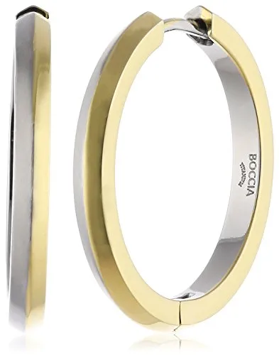 Boccia Damen Creolen 0574-02 Titan teilgoldplattiert von Boccia Titanium