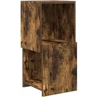 vidaXL Eckschrank Geräucherte Eiche 30,5x30x65cm - Stylischer Eckschrank aus Holzwerkstoff, ideal für platzsparende Lösungen im Wohnzimmer. Robuste Konstruktion mit modernem Design, bietet viel Stauraum für Bücher und Deko.