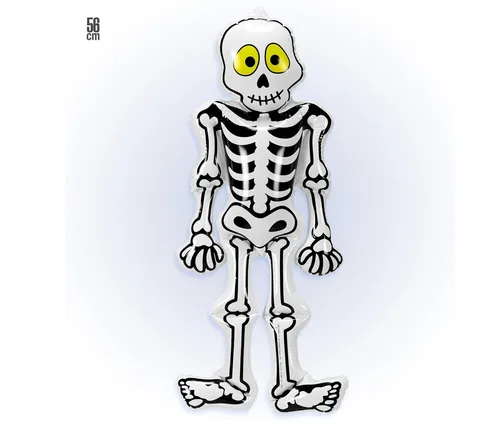 HALLOWEEN DEKO AUFBLASBARES SKELETT 56 CM NEU
