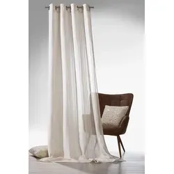 Weckbrodt Vorhang Natural Linen, halbtransparent in beige von Weckbrodt