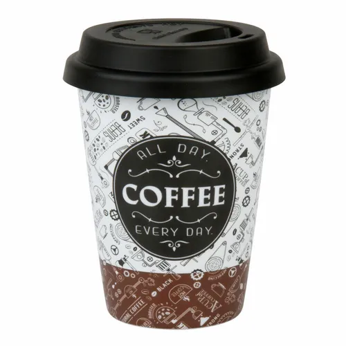 Könitz Coffee Talk Coffee To Go Mug m Deckel Becher Kaffeebecher Porzellan 380ml